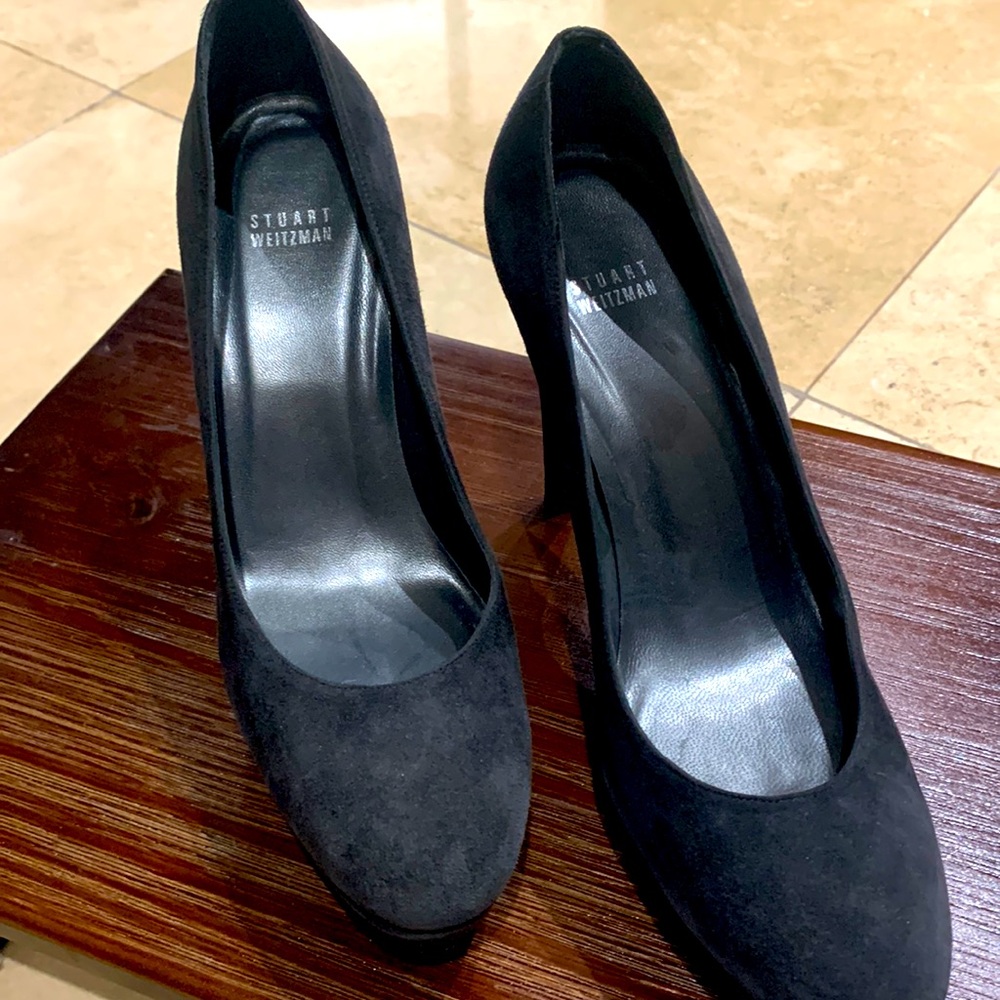 Suede platform shoe